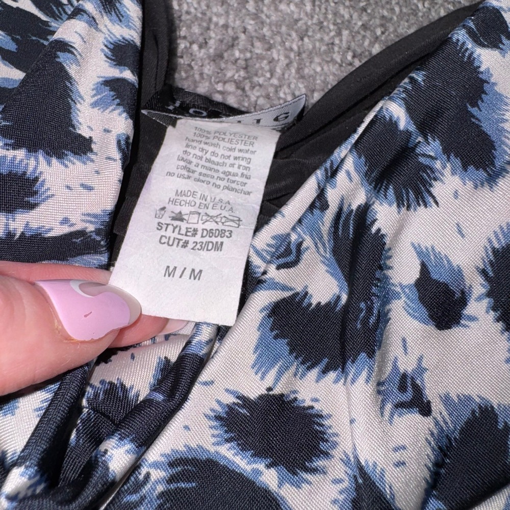 Joyce Leslie Women's Blue, Black & White Animal Print Mini Going Out Dress - M - Picture 5 of 7